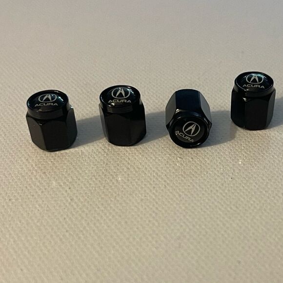Acura Valve Stem Caps in Black Set of 4 NWT - Picture 3 of 4
